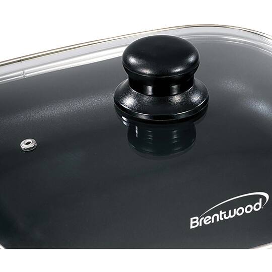 Brentwood 12" Black Nonstick Electric Skillet with Glass Lid